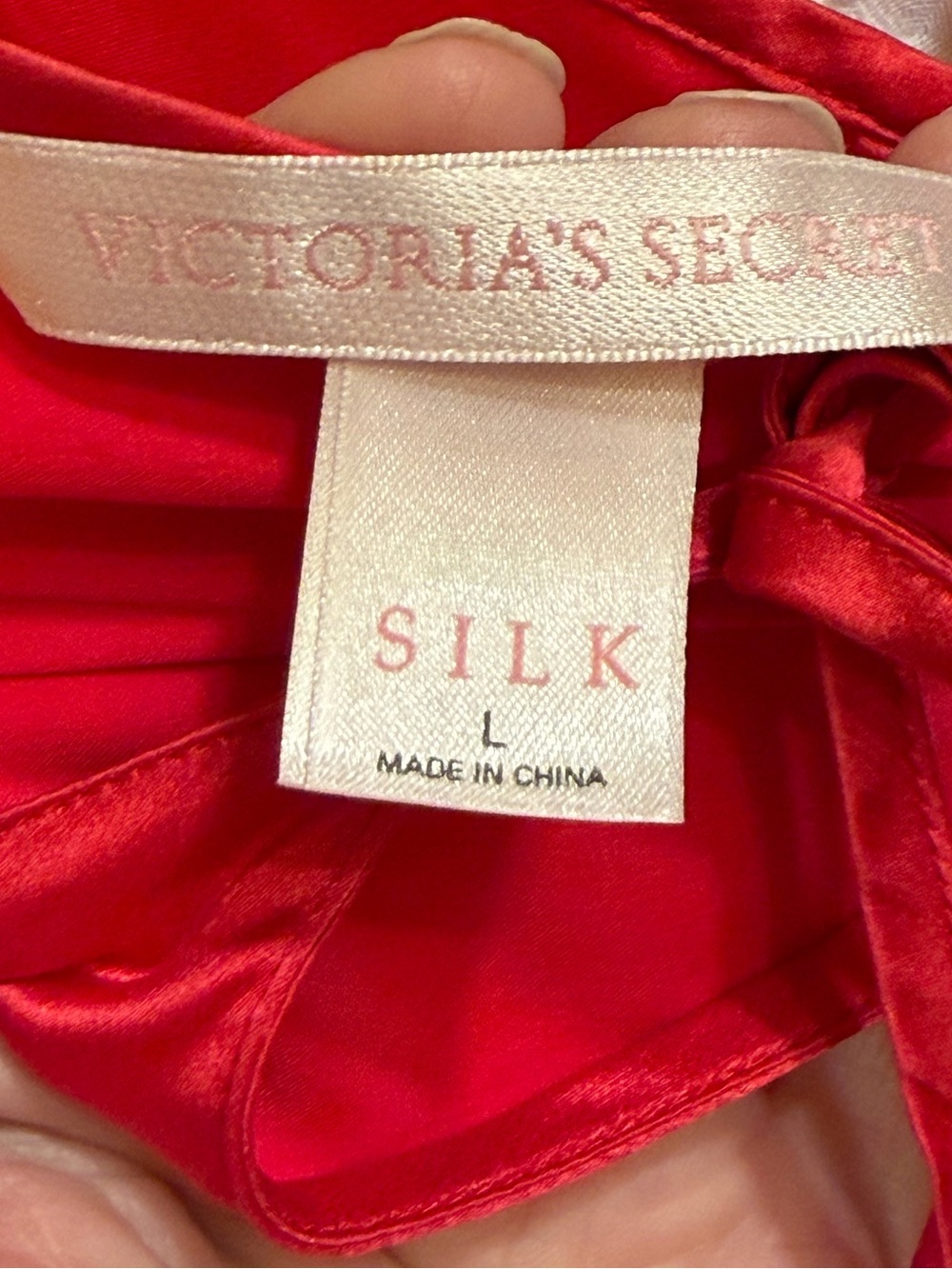 Vintage Victoria's Secret 100% Silk Red Open Back Bias Slip Dress Nightgown L - Picture 5 of 14